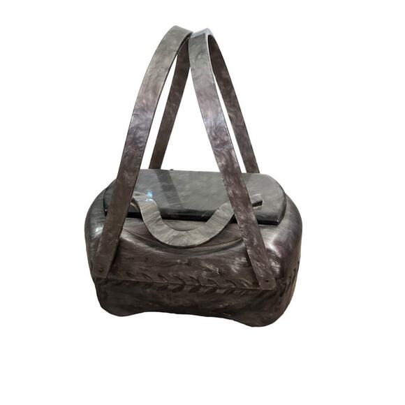 Llewellyn Vintage 1950'S Gray Lucite Box Purse - Picture 1 of 10